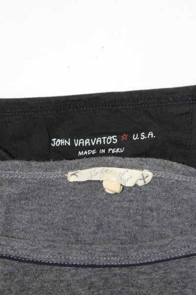 Joie John Varvatos Womens Long Sleeve Basic T-Shirts Tops Gray Size M XL Lot 2