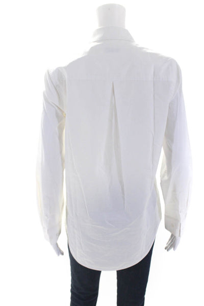 Equipment Femme Women's Collar Long Sleeves Button Down White Shirt Size S
