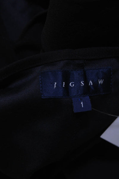 Jigsaw Women's Zip Front V Neck Sleeveless Mini Dress Black Size 1