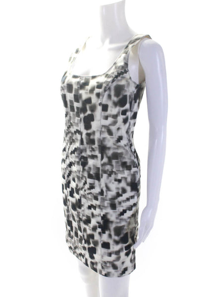 Nicole Miller Womens Cotton Abstract Print Sleeveless Mini Dress Beige Size 4