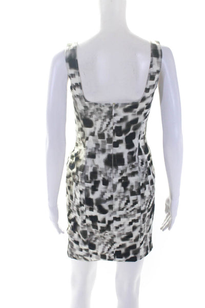 Nicole Miller Womens Cotton Abstract Print Sleeveless Mini Dress Beige Size 4