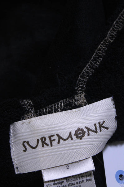 Designer Surf Monk Womens Bamboo + Organic Cotton Open Frotn Shrug Black Size 2