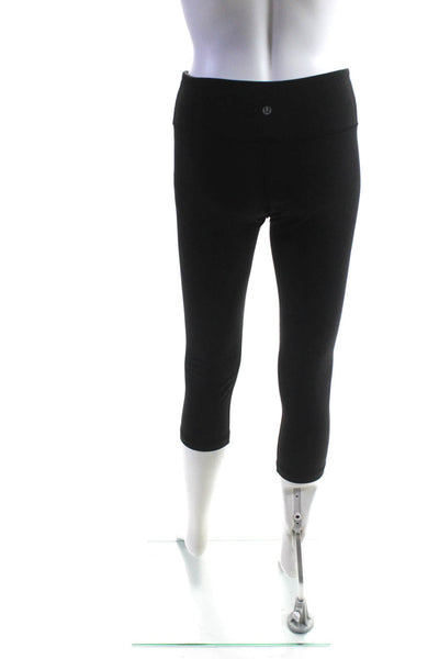 Lululemon Womens Solid Black Pull On Cropped Pant Leggings Size 6