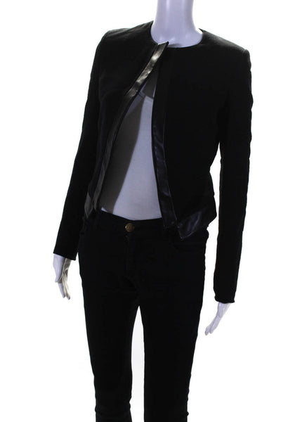 Derek Lam Women's Fully Lined Open Front Lightweight Jacket Black Size 4