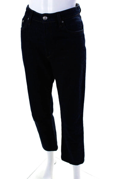 Rag & Bone Womens Cotton Buttoned Dark Wash Straight Leg Jeans Blue EUR28