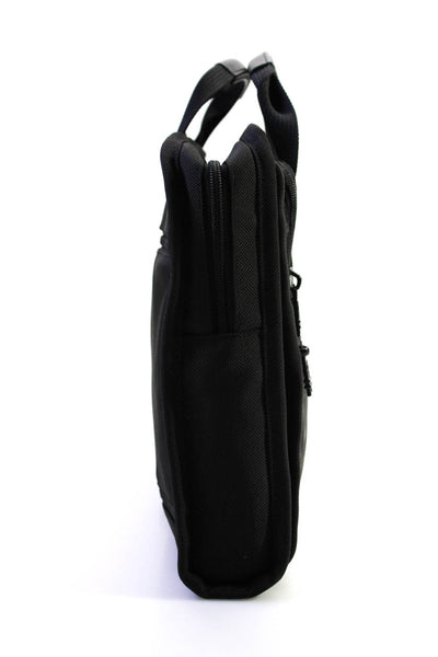 Tumi Womens Black Textured Zip Laptop Bag Handbag