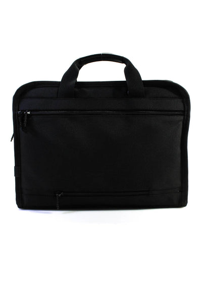 Tumi Womens Black Textured Zip Laptop Bag Handbag
