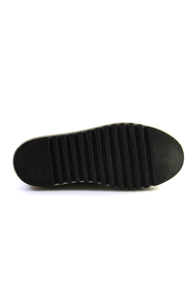 Aquatalia Womens Black Suede Fuzzy Zip Platform Ankle Boots Shoes Size 7.5