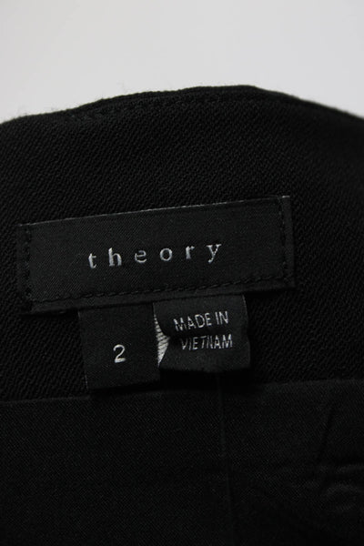 Theory Women's A Line Wool Blend Mini Skirt Black Size 2