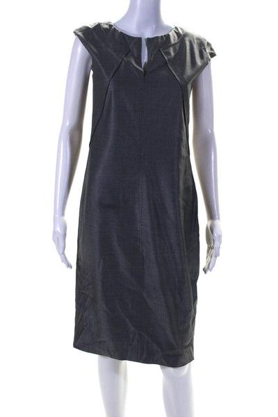 Max Mara Women's Sleeveless V Neck Mid Length Sheath Dress Gray Size 6