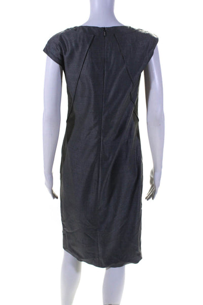 Max Mara Women's Sleeveless V Neck Mid Length Sheath Dress Gray Size 6