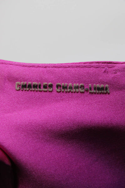 Charles Chang-Lima Women's Cap Sleeve V Neck Sheath Dress Pink Size 4