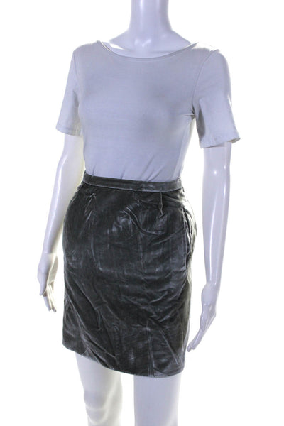 Marc Jacobs Womens Crushed Velvet Mini Skirt Gray Size 4