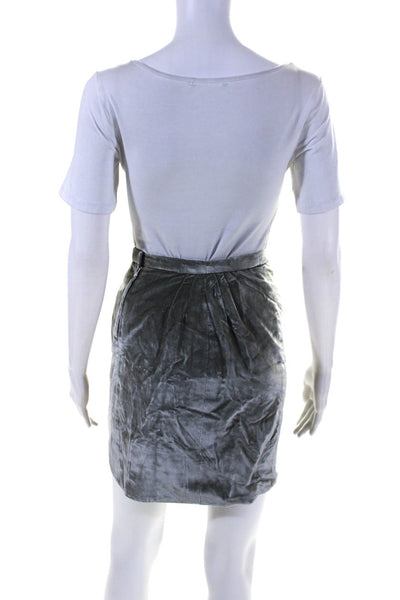 Marc Jacobs Womens Crushed Velvet Mini Skirt Gray Size 4