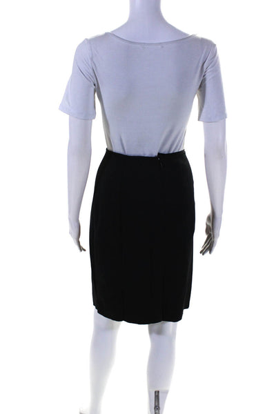 Carolina Herrera Womens Front Zipper Knee Length Pencil Skirt Black Size 8