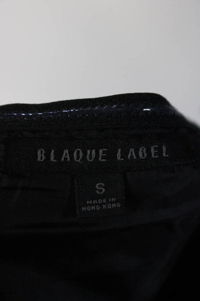 Blaque Label Womens Leather Strapless Ruffled Mini Dress Black Size Small