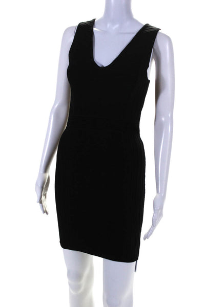 Parker Womens V Neck Sleeveless Body Con Dress Black Size Small