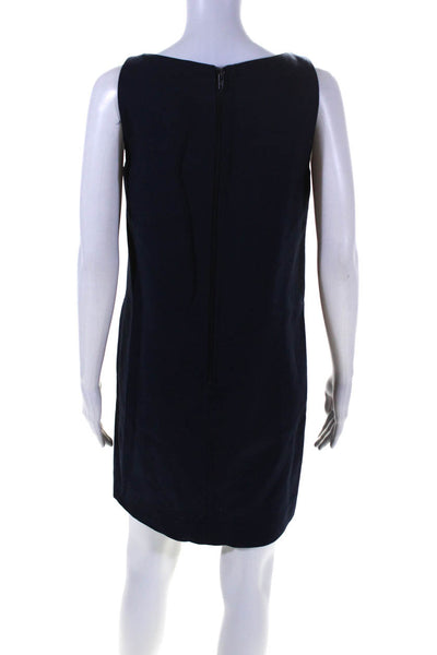 Moschino Cheap & Chic Womens Sleeveless Shift Dress Navy Blue Wool Size 8