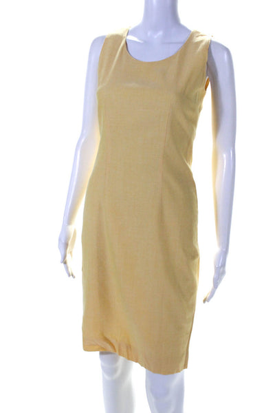 Luca Luca Womens Sleeveless Sheath Dress Yellow Wool Size EUR 40