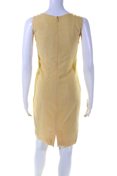 Luca Luca Womens Sleeveless Sheath Dress Yellow Wool Size EUR 40