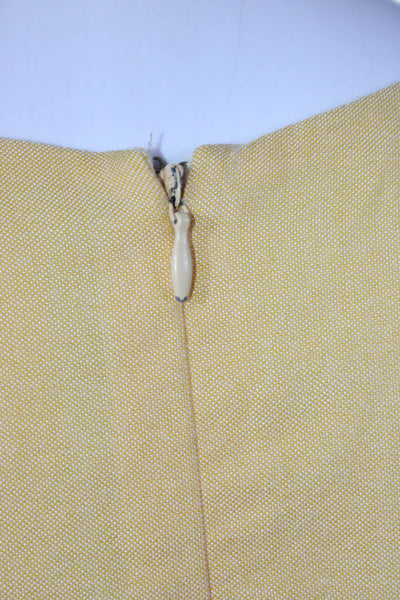 Luca Luca Womens Sleeveless Sheath Dress Yellow Wool Size EUR 40