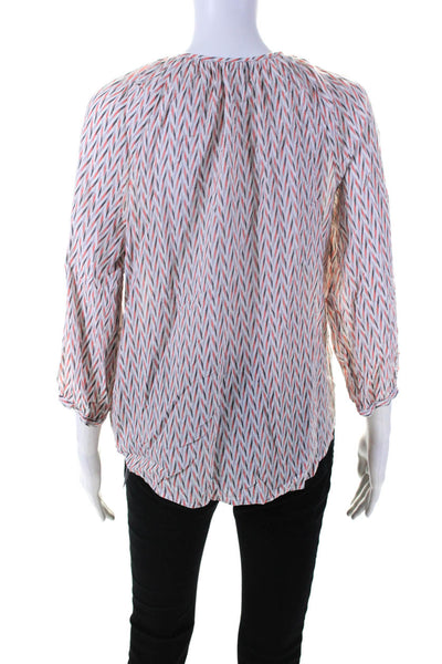 Joie  Womens Printed Half Button Down Shirt Multi Colored Size Extra Small