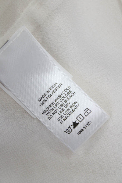 1 State Womens High Neck Long Sleeve Polyester Blouse White Pullover Size XS