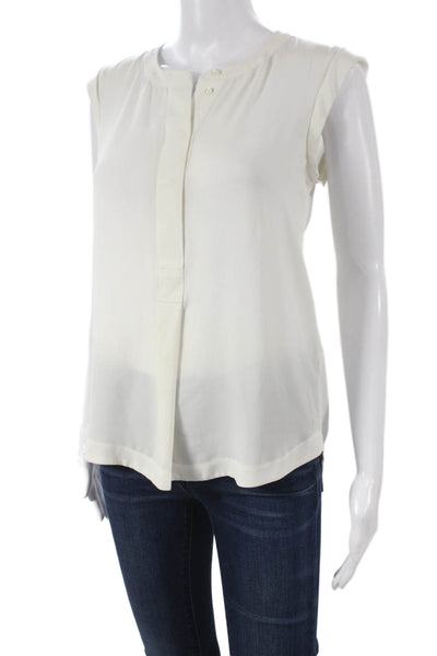 J Crew Womens Ivory Henley Sleeveless Basic Blouse Polyester Size 00