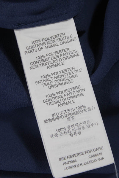 J Crew Womens Basic Blue Henley Sleeveless Pullover Polyester Blouse Size 00