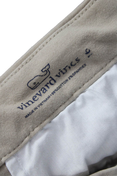 Vineyard Vines Boys Flat Front Button Closure Casual Pants Beige Size 16