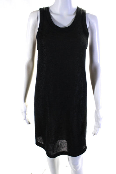 Brunello Cucinelli Womens Gray Scoop Neck Sleeveless Lined A-Line Dress Size S