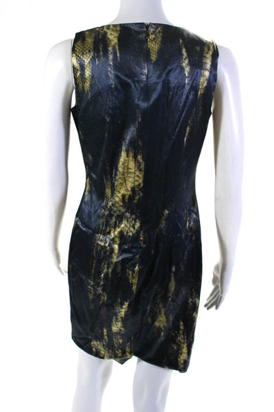 Daniela Drei Womens Snakeskin Print Sleeveless Dress Blue Yellow Size EUR 42