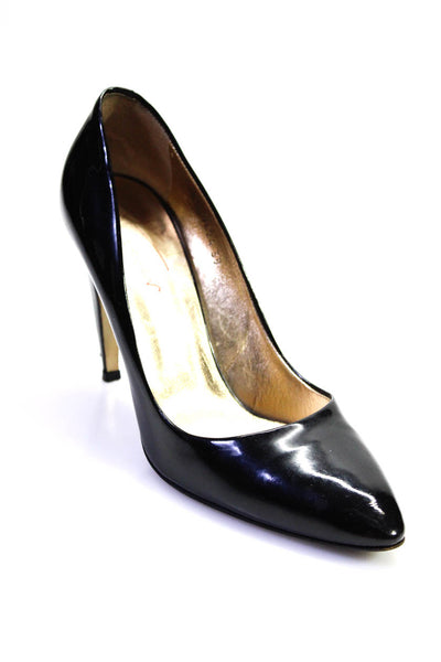 Walter Steiger Womens Patent Leather Pointed Toe Stiletto Pumps Black Size 9