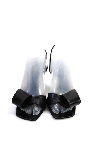 Christian Lacroix Womens Leather Slingback Stiletto Open Toe Heels Black Size 9