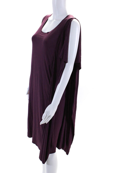 Pier Antonio Gaspari Womens Ruffled Sleeveless Knee Length Dress Purple Size 40