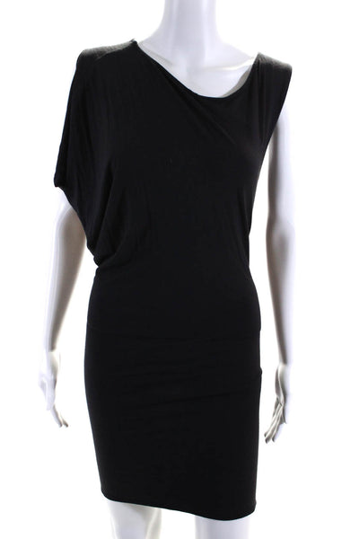 Zero + Maria Cornejo Womens Round Neck Sleeveless Shift Dress Black Size XS