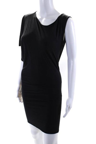 Zero + Maria Cornejo Womens Round Neck Sleeveless Shift Dress Black Size XS