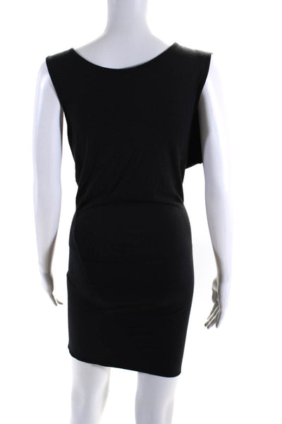 Zero + Maria Cornejo Womens Round Neck Sleeveless Shift Dress Black Size XS