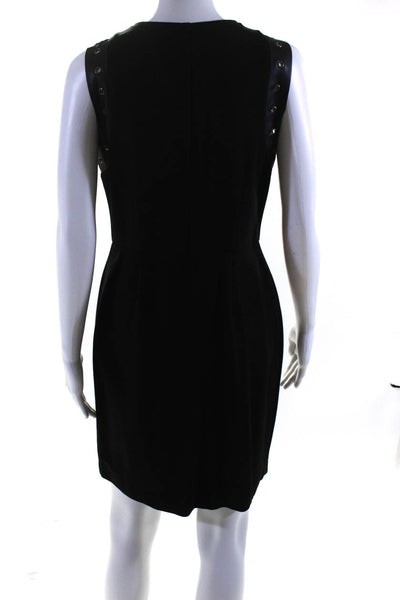 Drew Womens Jersey Knit Full Zip Sleeveless Unlined Pencil Dress Black Size M