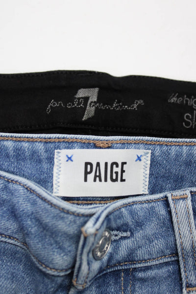 Paige 7 For All Mankind Womens Frayed Ankle Jeans Blue Black Size 30 31 Lot 2