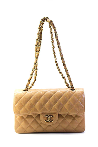 Chanel Womens CC Turnlock Double Flap Quilted Classic Shoulder Handbag Brown