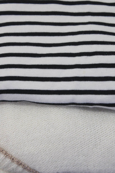 COS Elan Womens Striped Tee Shirt Cardigan Sweater White Black Size Small Lot 2