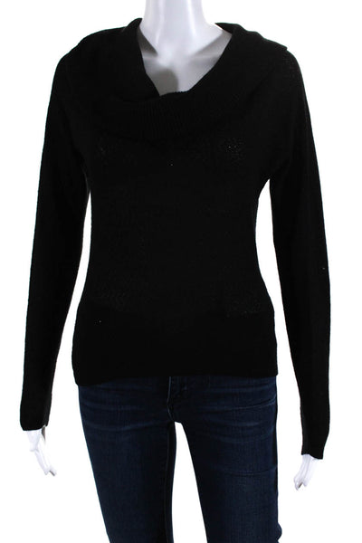 Carmen Marc Valvo Womens Cashmere Turtleneck Sweater Black Size Medium
