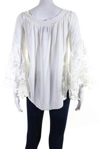 Muche Et Muchette Women's Off Shoulder Floral Lace Blouse White Size O/S