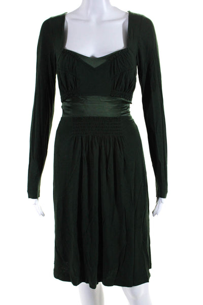 Philosophy di Alberta Ferretti Women's Long Sleeve Smocked Dress Green Size 8