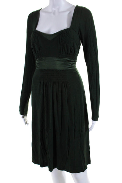 Philosophy di Alberta Ferretti Women's Long Sleeve Smocked Dress Green Size 8