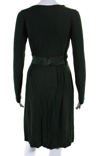 Philosophy di Alberta Ferretti Women's Long Sleeve Smocked Dress Green Size 8