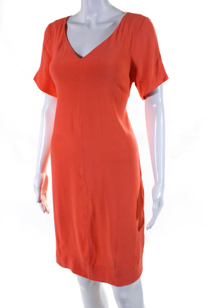 Sandro Sandro Women's Short Sleeve Open Back Shift Dress Coral Size 1