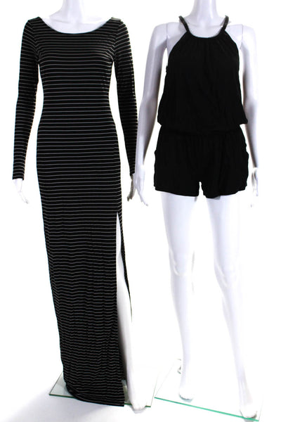 Solid & Striped Soft Joie Women's High Slit Maxi Dress Black Size S, Lot 2