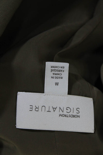 Nordstrom Womens Single Button Notched Lapel Pants Suit Brown Linen Size Medium